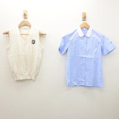 【中古】千葉県 昭和学院秀英高等学校 女子制服 2点 (ニットベスト・シャツ) sf122039