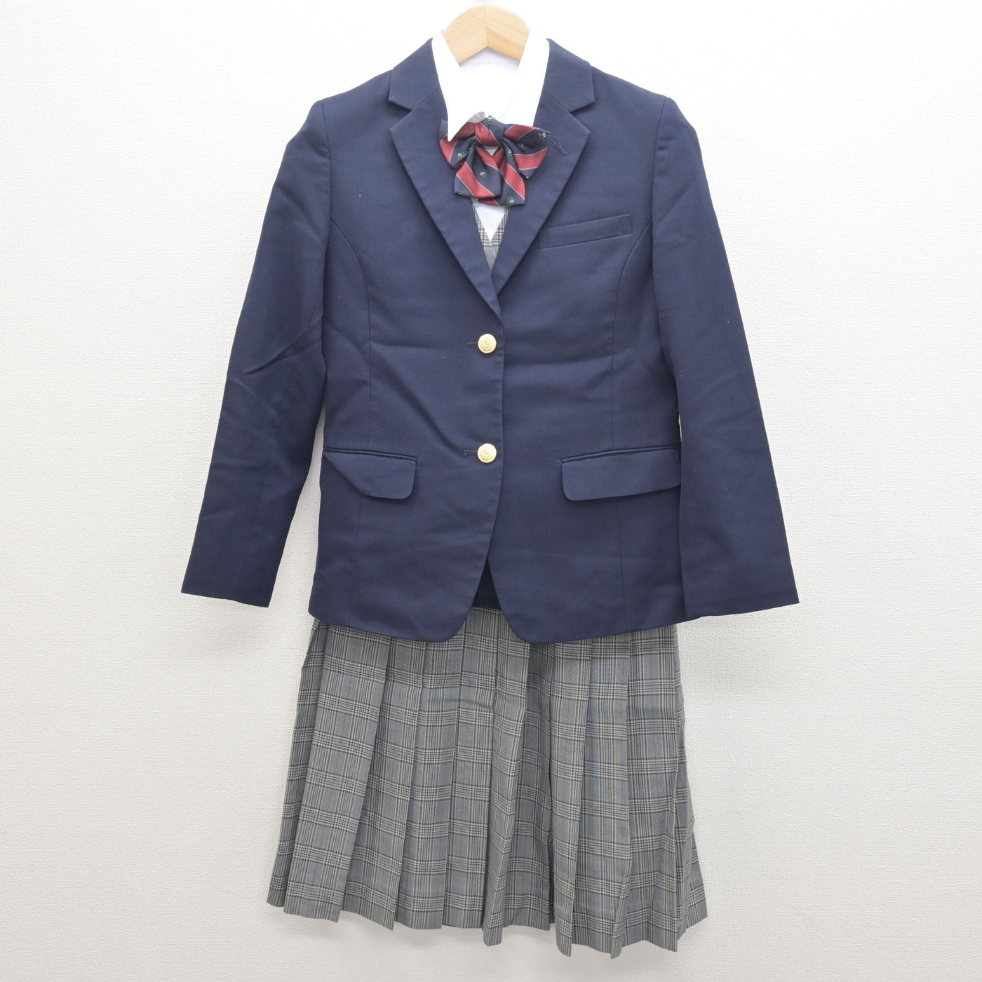 【中古】北海道 石狩翔陽高等学校/旧制服 女子制服 5点 (ブレザー・ベスト・シャツ・スカート) sf122074