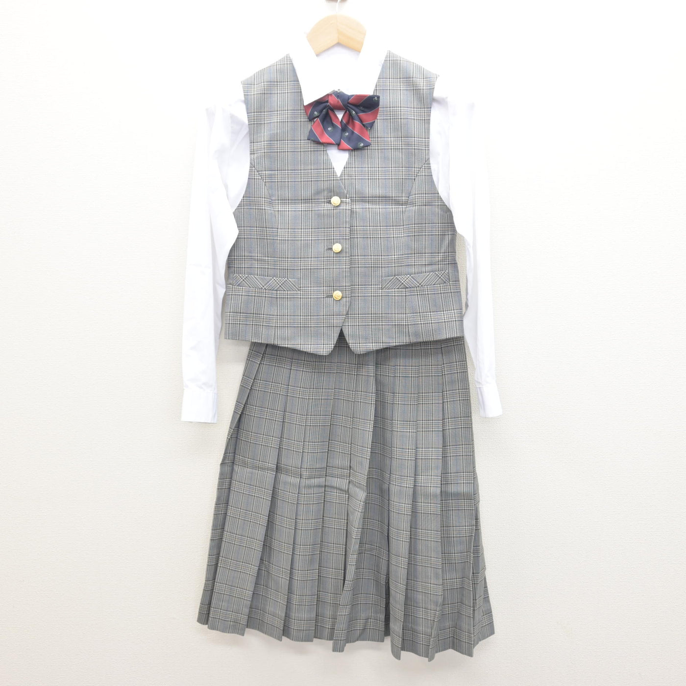 【中古】北海道 石狩翔陽高等学校/旧制服 女子制服 5点 (ブレザー・ベスト・シャツ・スカート) sf122074