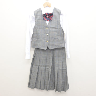 【中古】北海道 石狩翔陽高等学校/旧制服 女子制服 5点 (ブレザー・ベスト・シャツ・スカート) sf122074