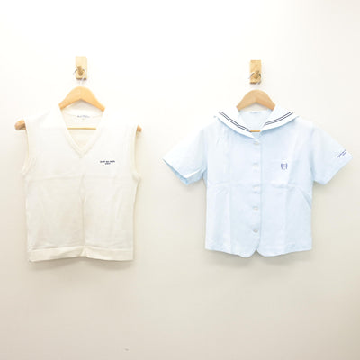 【中古】埼玉県 秋草学園高等学校 女子制服 2点 (ニットベスト・セーラー服) sf122101