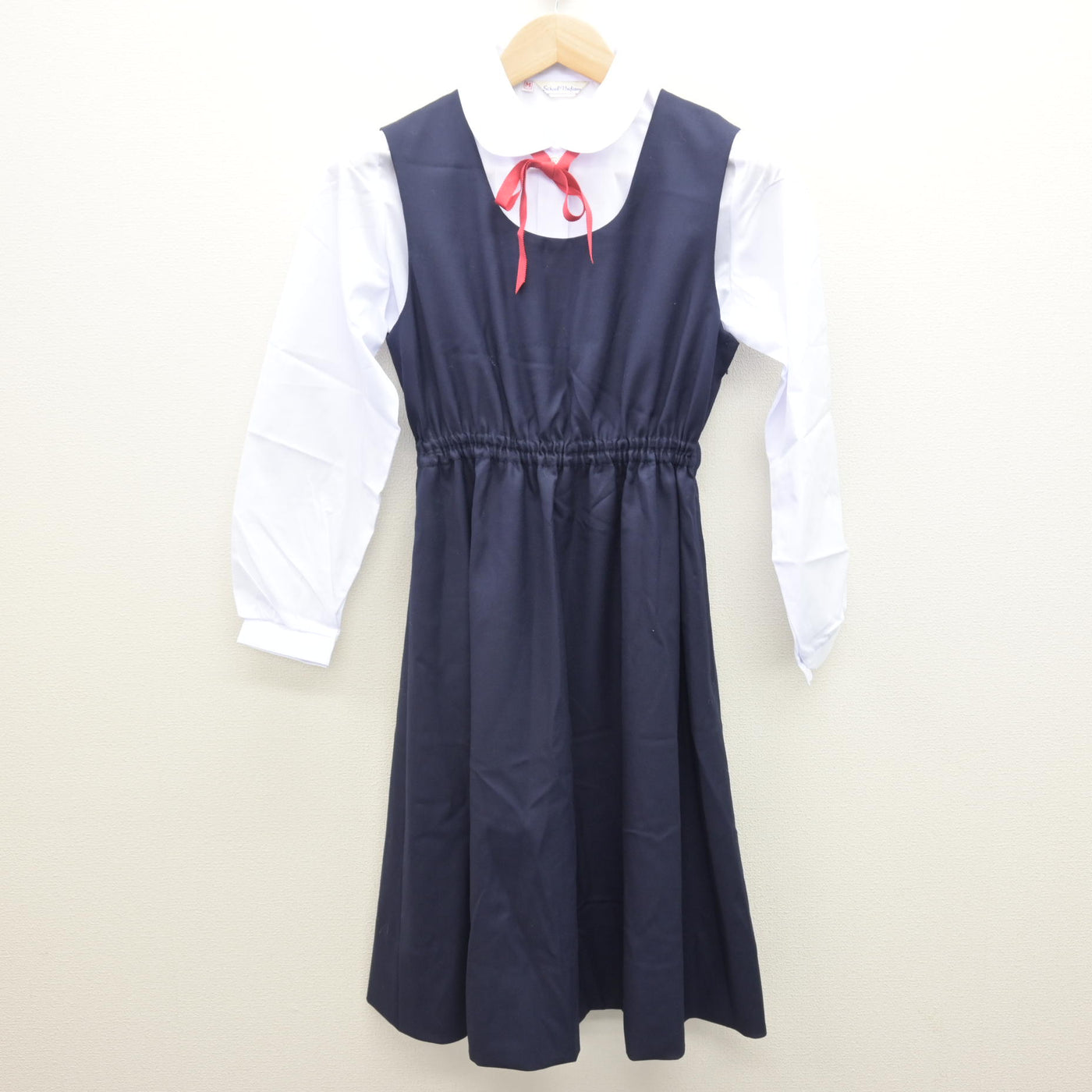 【中古】愛知県 聖霊中学校 女子制服 5点 (ブレザー・シャツ・ジャンパースカート) sf122109