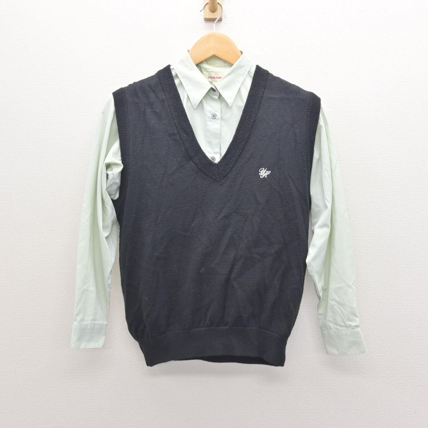 【中古】大分県 楊志館高等学校 女子制服 2点 (ニットベスト・シャツ) sf122137