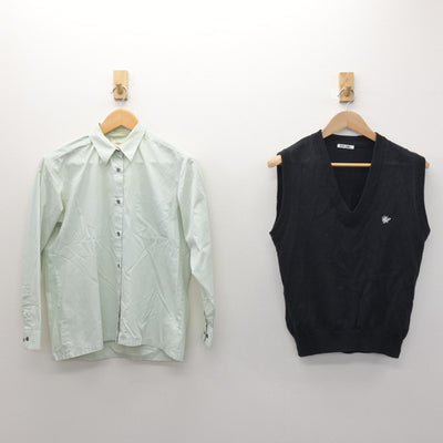 【中古】大分県 楊志館高等学校 女子制服 2点 (ニットベスト・シャツ) sf122137