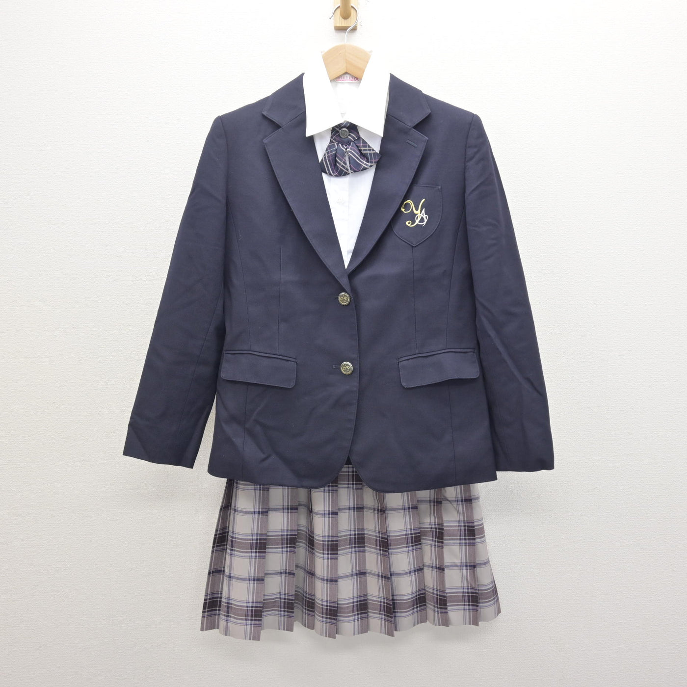 【中古】東京都 八雲学園中学校高等学校 女子制服 4点 (ブレザー・シャツ・スカート) sf122146