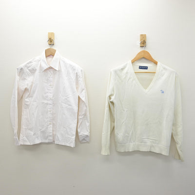 【中古】東京都 八雲学園中学校高等学校 女子制服 2点 (ニット・シャツ) sf122149