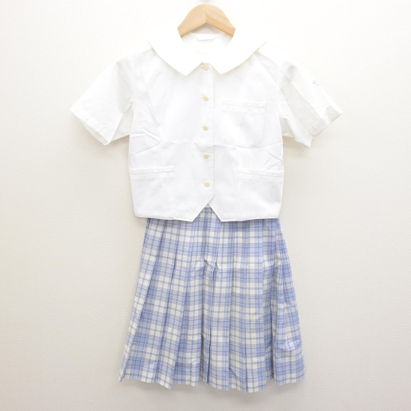【中古】東京都 八雲学園中学校高等学校 女子制服 2点 (シャツ・スカート) sf122153