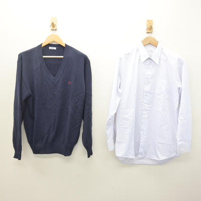 【中古】茨城県 水戸工業高等学校 男子制服 2点 (ニット・シャツ) sf122167