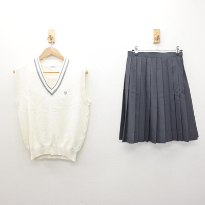 【中古】埼玉県 笹目中学校 女子制服 2点 (ニットベスト・スカート) sf122177