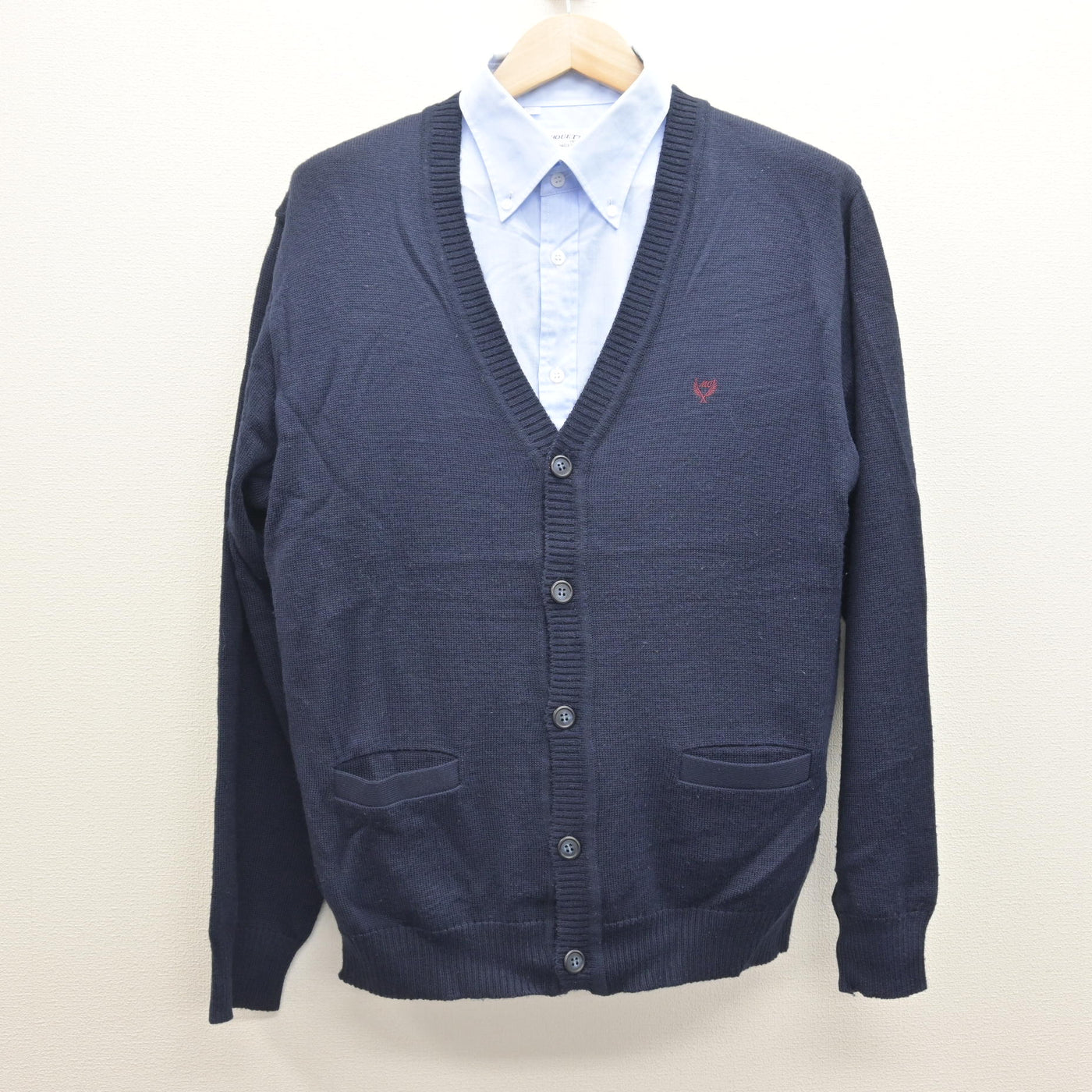 【中古】岩手県 盛岡中央高等学校/旧制服 男子制服 2点 (ニット・シャツ) sf122185