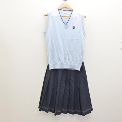 中古】北海道 北白石中学校 女子制服 4点 (ブレザー・ニットベスト 