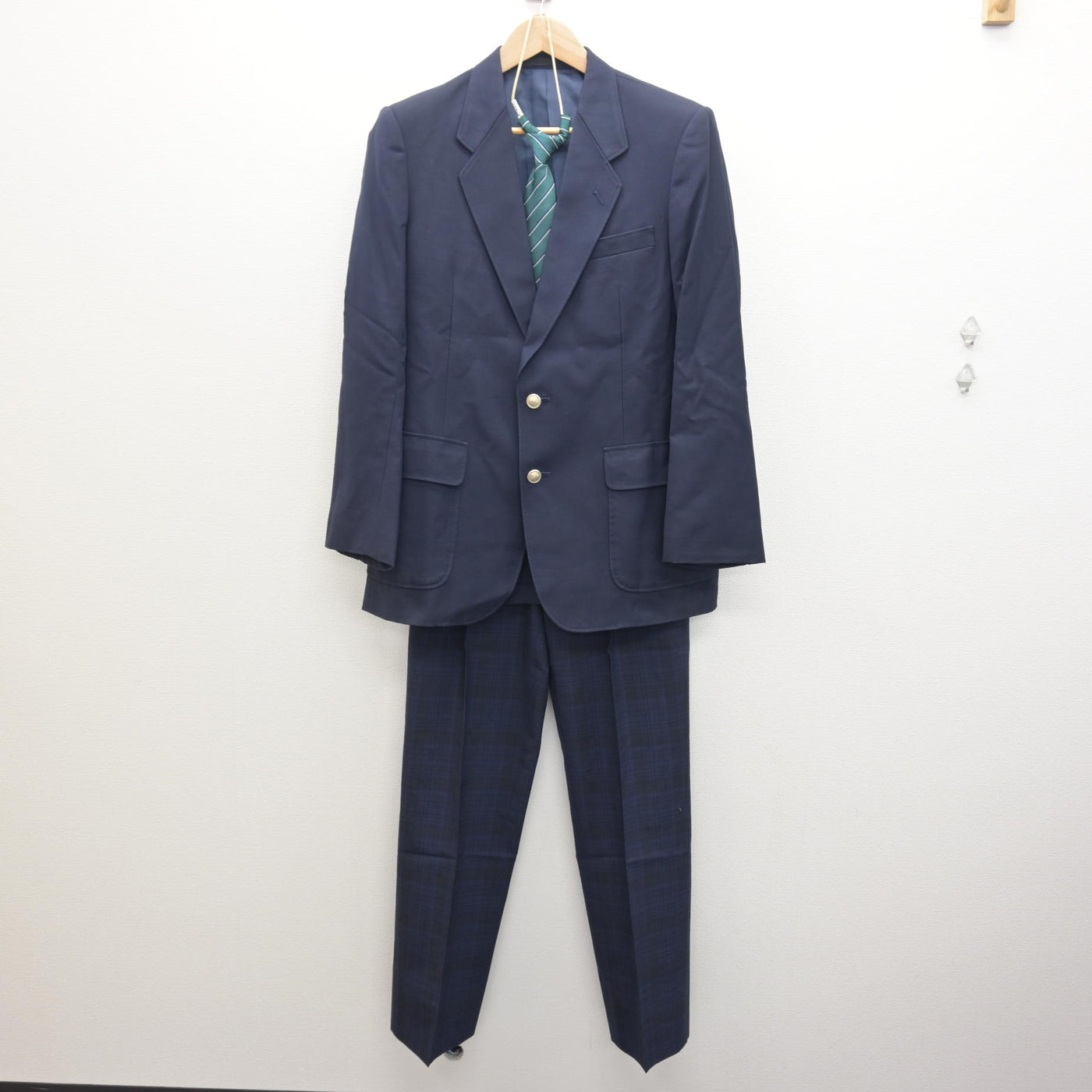 中古】福岡県 嘉穂工業高等学校 男子制服 3点 (ブレザー・ズボン