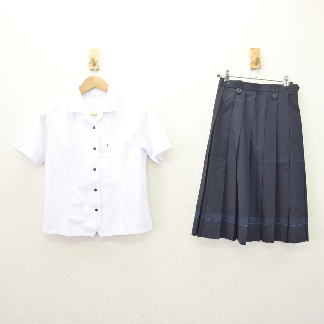 中古】静岡県 駿河総合高等学校 女子制服 2点 (シャツ・スカート 
