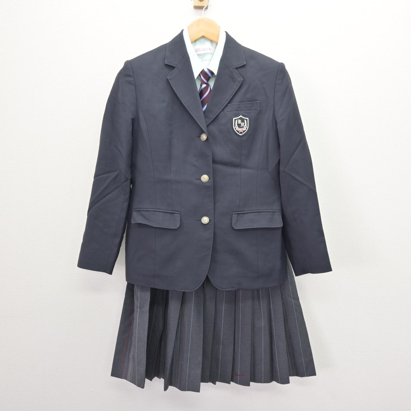 中古】北海道 北広島西高等学校 女子制服 4点 (ブレザー・シャツ 
