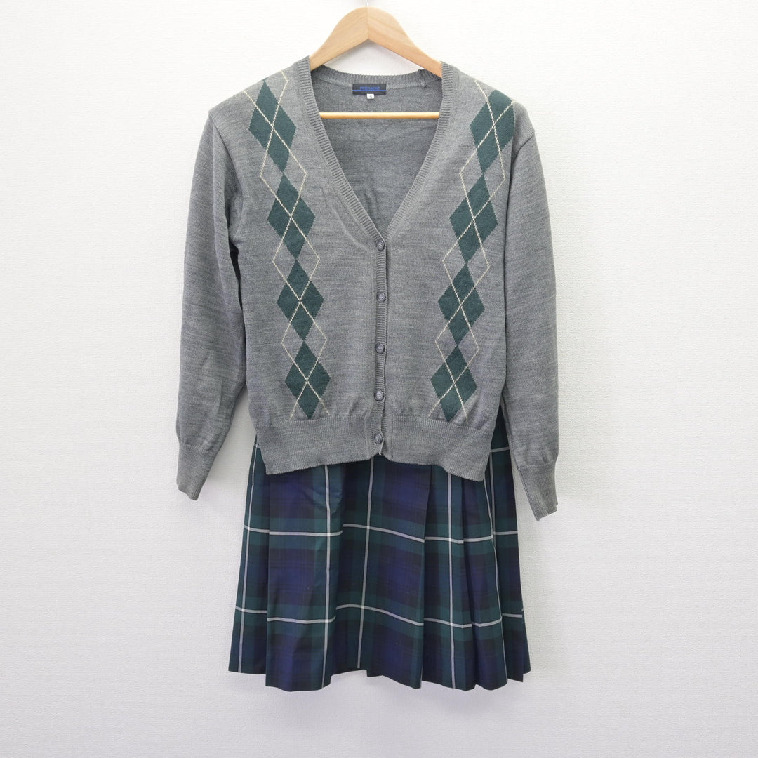 中古】福島県 桜の聖母学院高等学校 女子制服 3点 (ブレザー・ニット