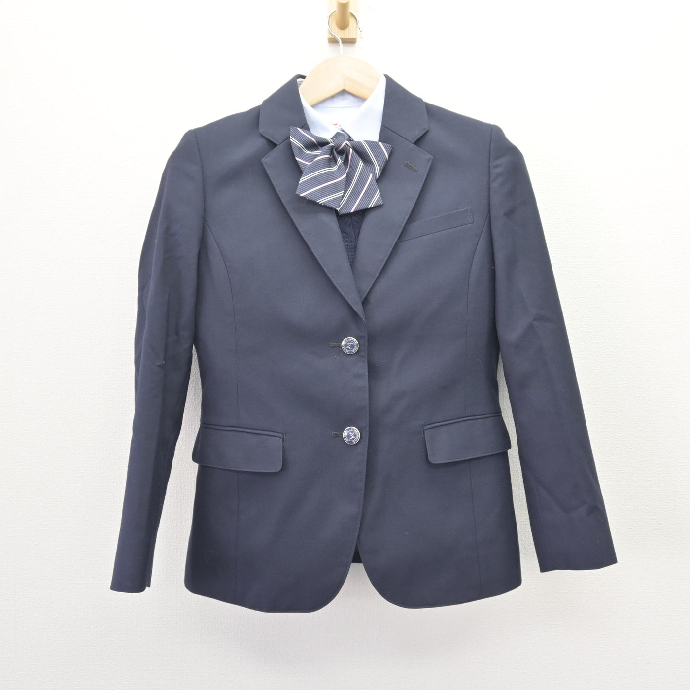 中古】埼玉県 宮代高等学校 女子制服 4点 (ブレザー・ニット・シャツ 