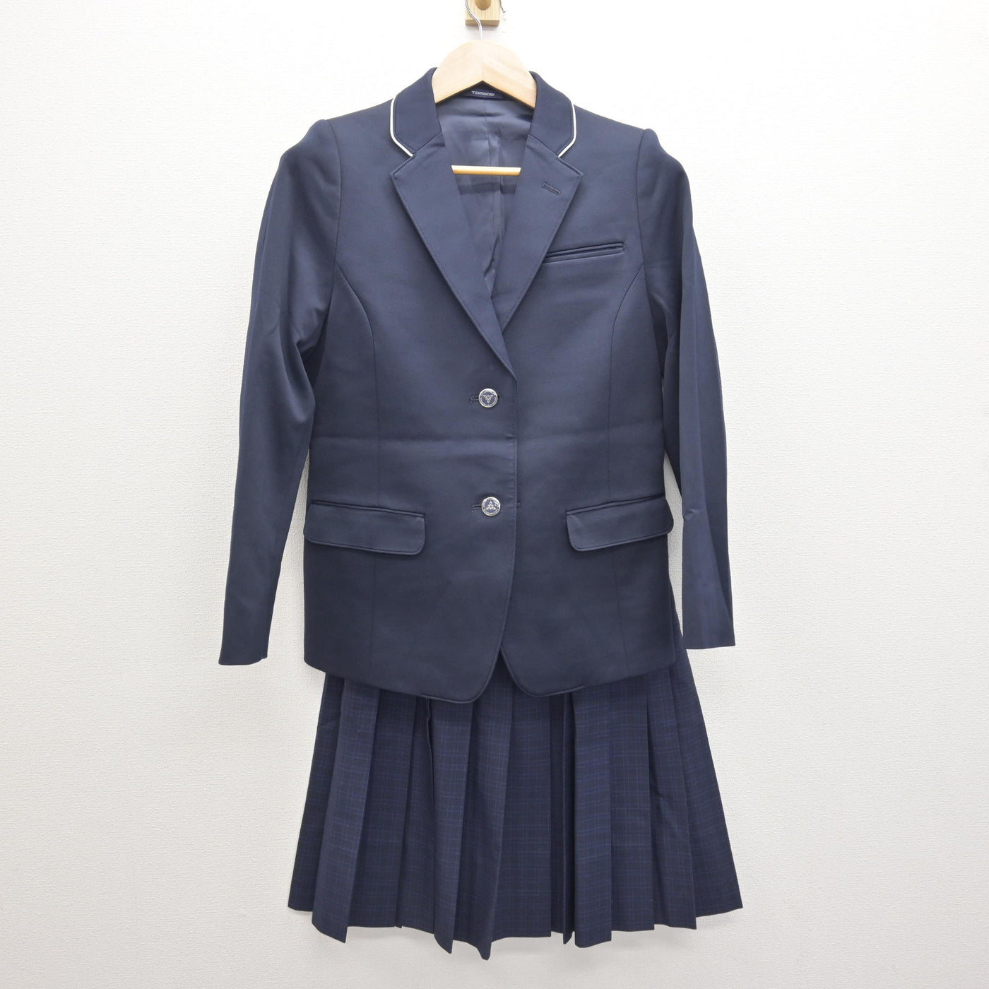 中古】福岡県 福岡市内中学標準服 女子制服 3点 (ブレザー・スカート 