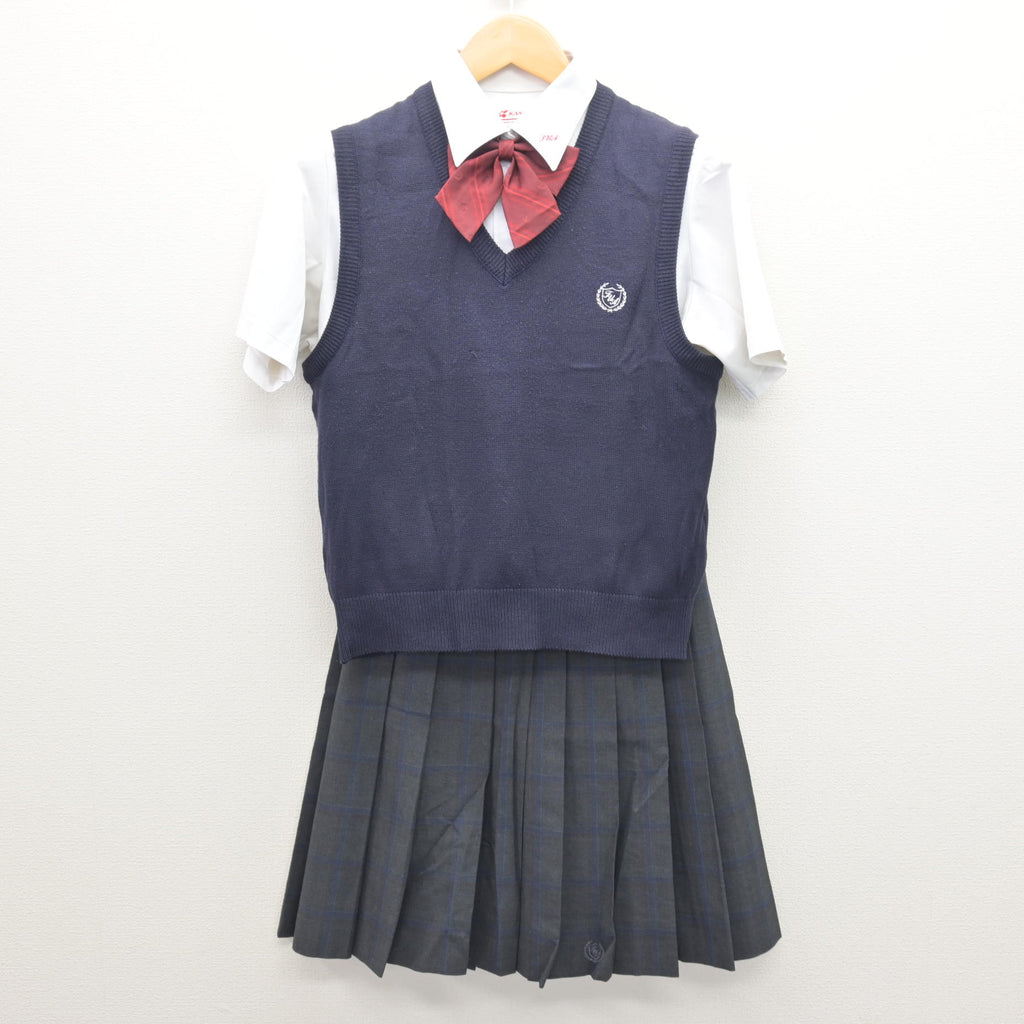 中古】東京都 東京農業大学第一高等学校 女子制服 4点 (ニットベスト