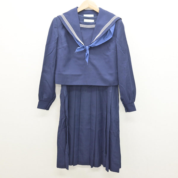中古】福岡県 福岡市内中学標準服/旧制服 女子制服 3点 (セーラー服