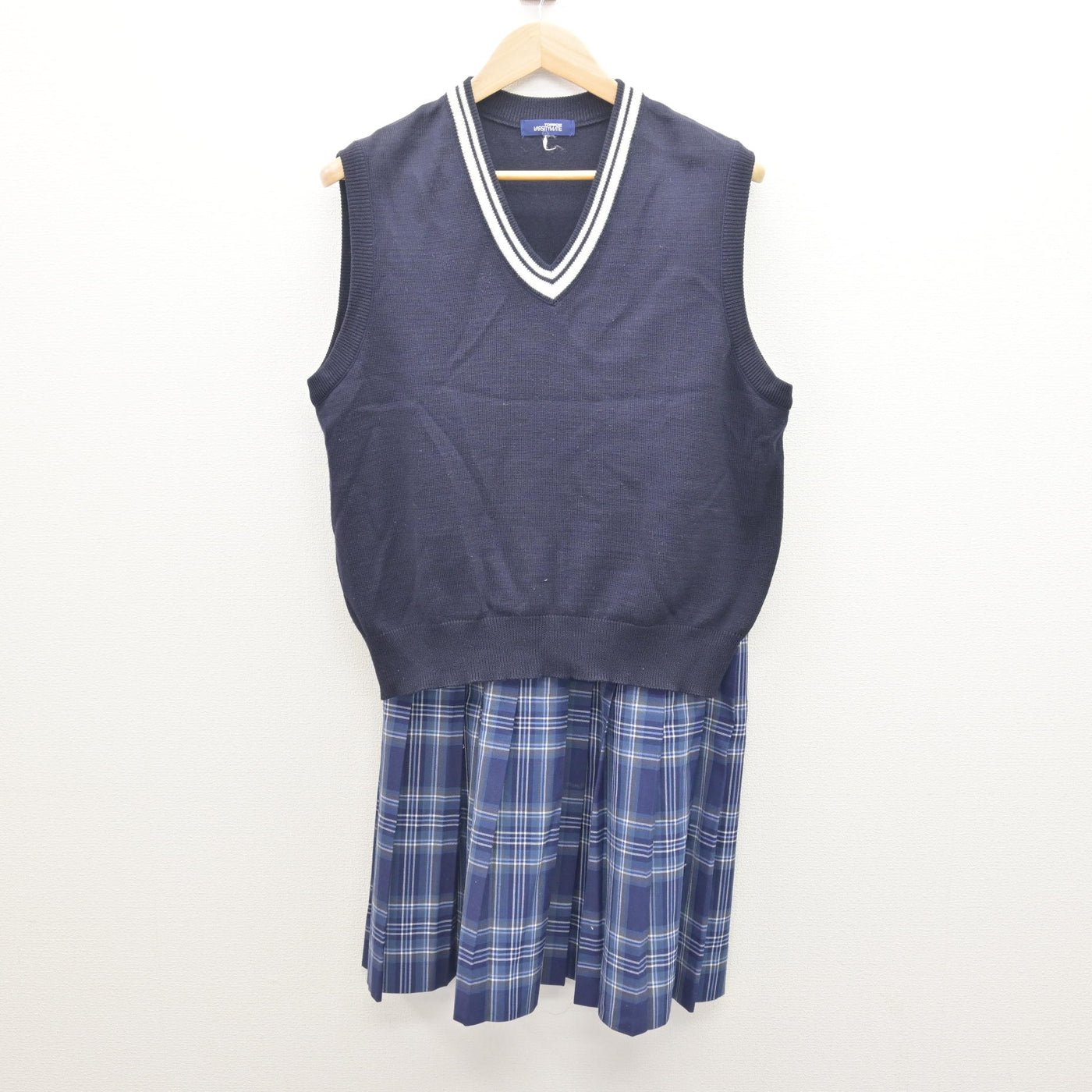 中古】愛知県 南陽高等学校 女子制服 2点 (ニットベスト・スカート 