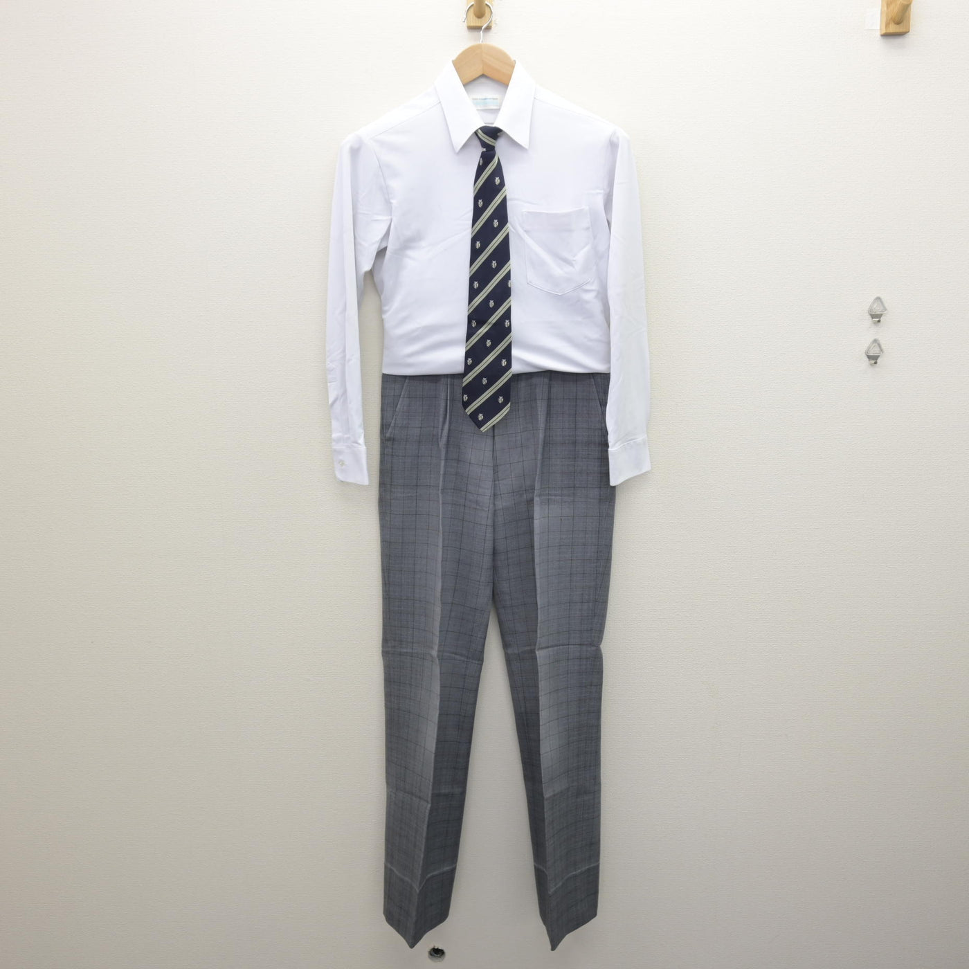中古】福岡県 大刀洗中学校 男子制服 4点 (ブレザー・シャツ・ズボン