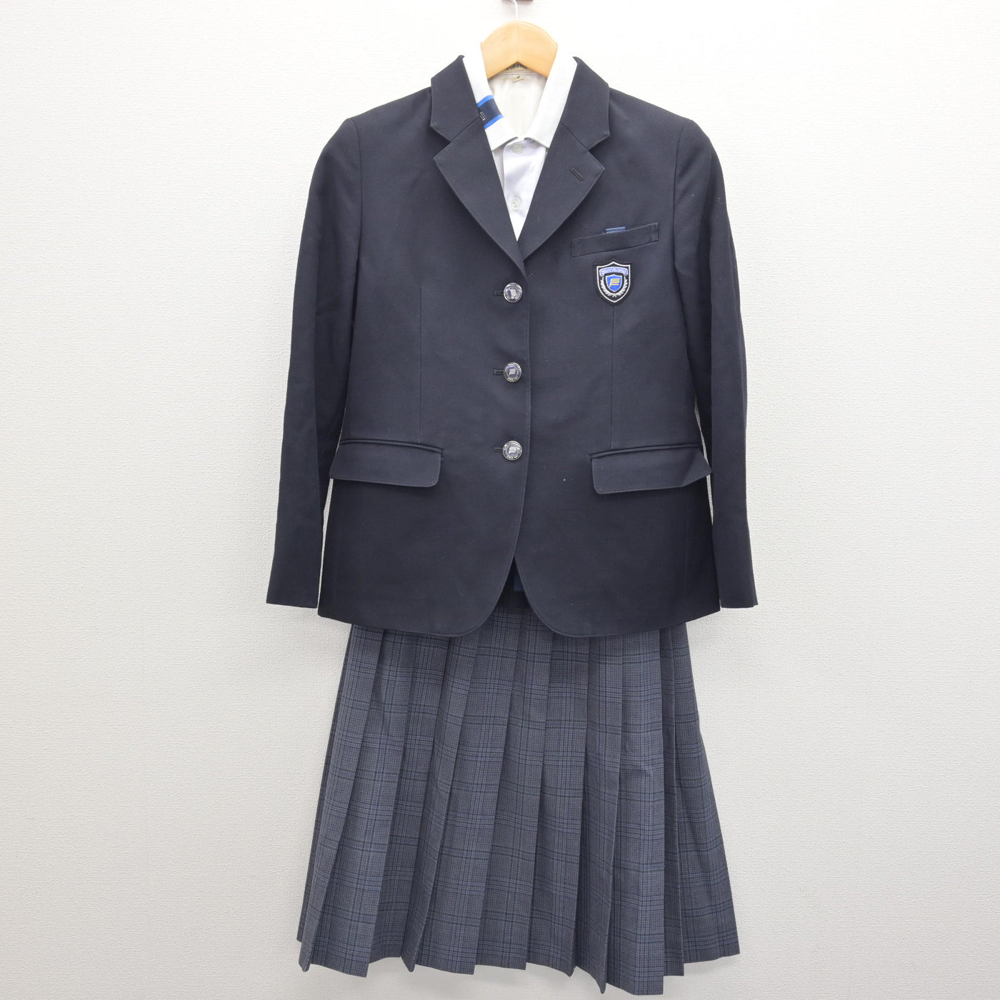 中古】大阪府 下福島中学校 女子制服 3点 (ブレザー・シャツ・スカート 