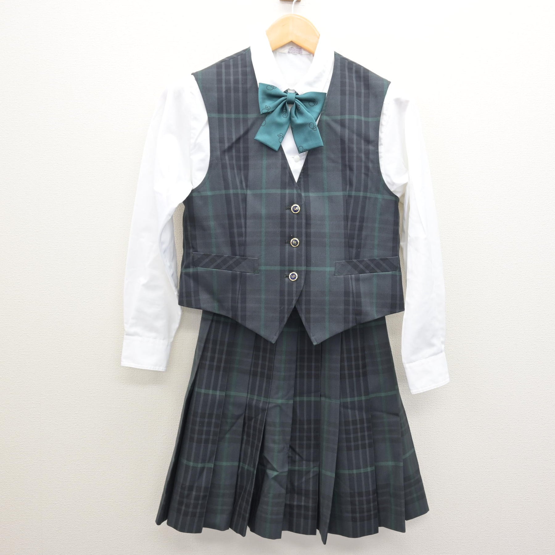 中古】千葉県 専修大学松戸高等学校 女子制服 5点 (ブレザー・ベスト