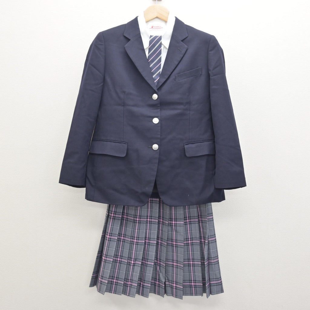 中古】 クラーク記念国際高等学校 女子制服 4点 (ブレザー・シャツ