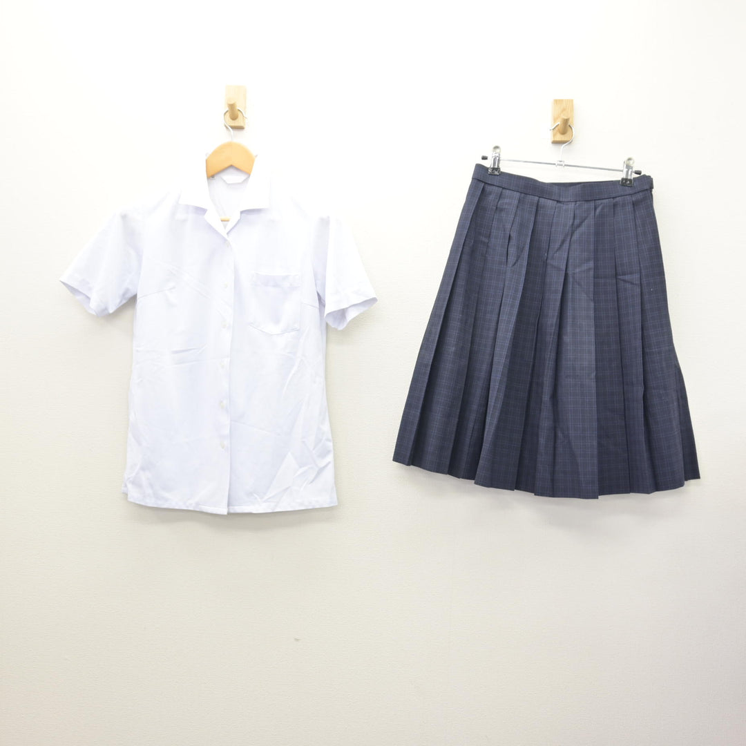 中古】福岡県 福岡市内中学標準服 女子制服 3点 (シャツ・スカート