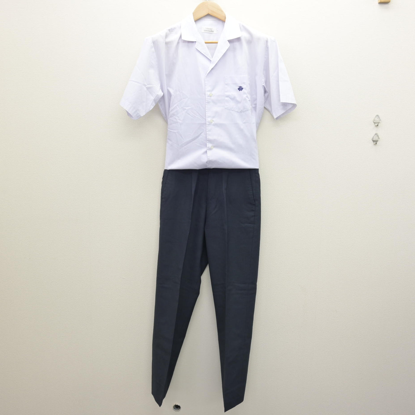 中古】兵庫県 姫路飾西高等学校 男子制服 2点 (シャツ・ズボン