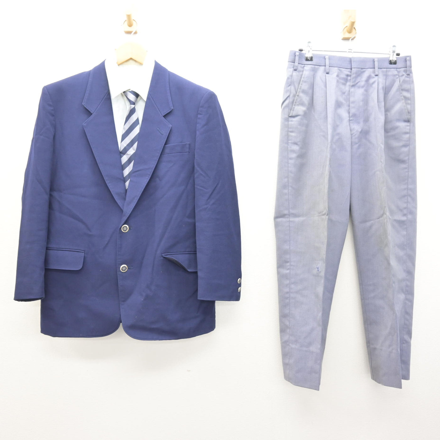 中古】三重県 四日市高等学校 男子制服 4点 (ブレザー・シャツ・ズボン 