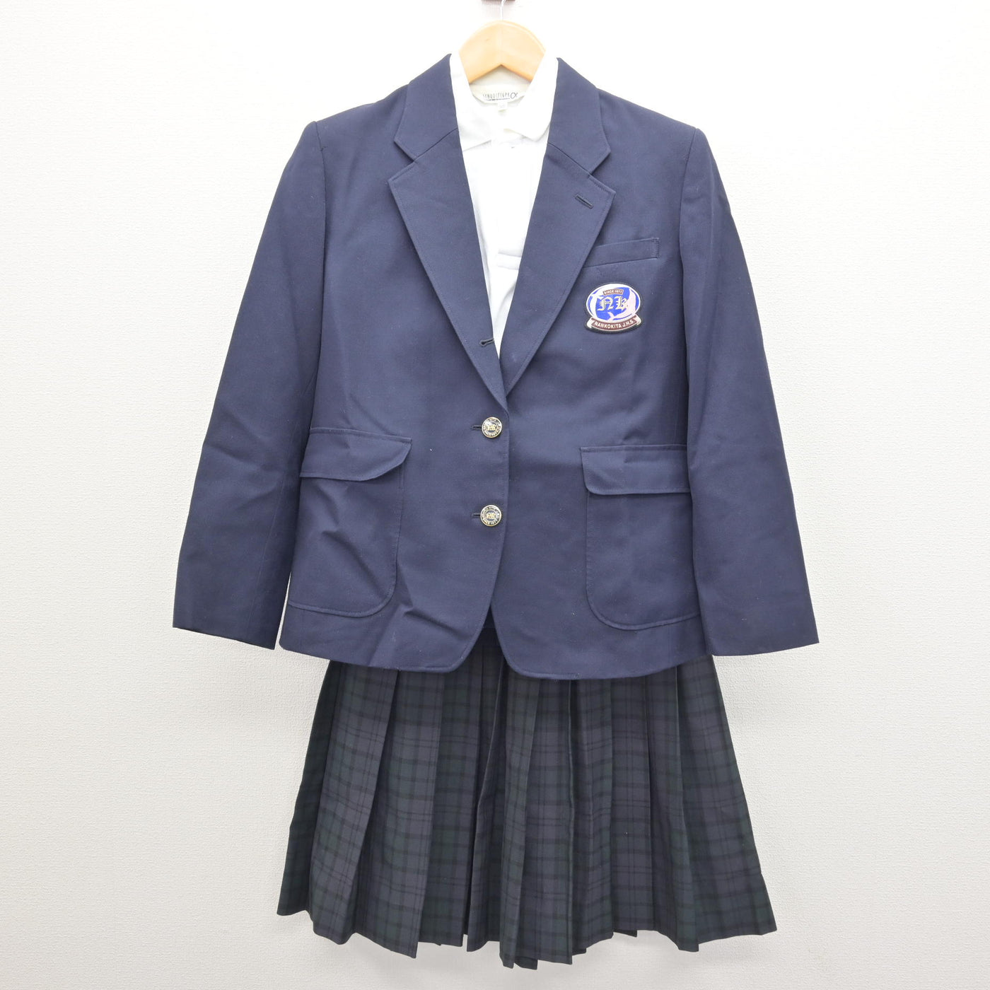 中古】大阪府 南港北中学校 女子制服 3点 (ブレザー・シャツ・スカート 