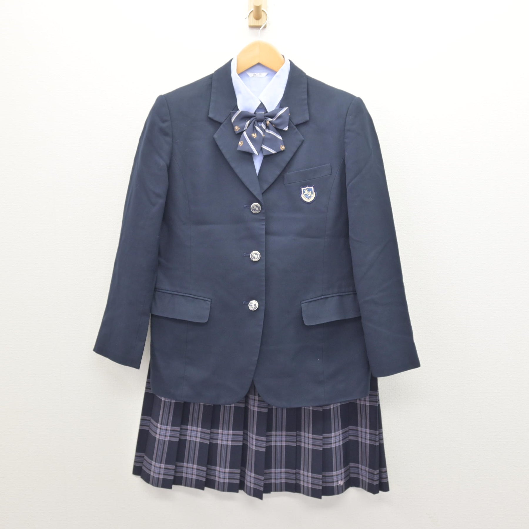 中古】千葉県 船橋法典高等学校 女子制服 4点 (ブレザー・シャツ 