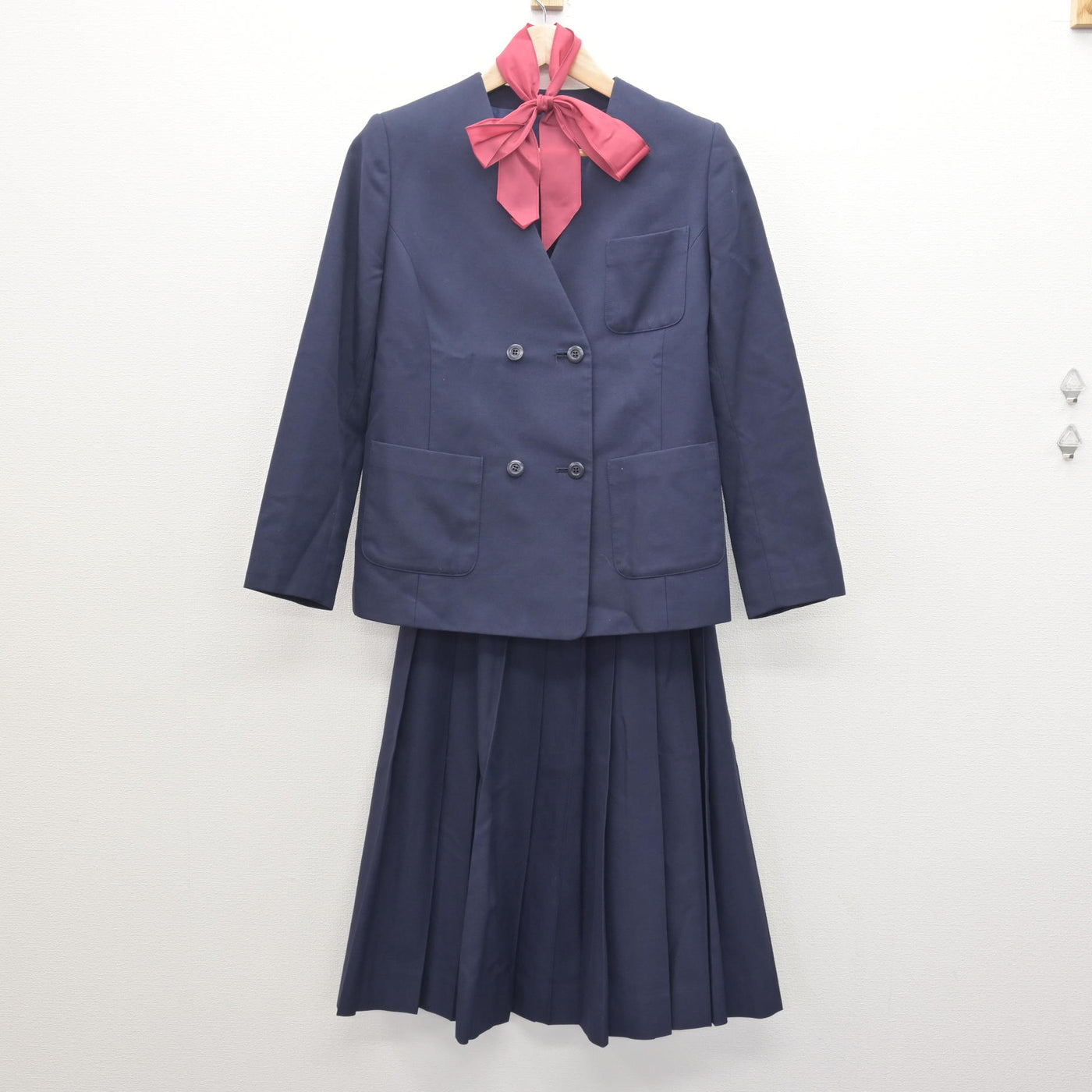 宮城県塩釜市　浦戸中学校制服 中古】新潟県 宮浦中学校 女子制服 4点 (ブレザー・スカート・スカート