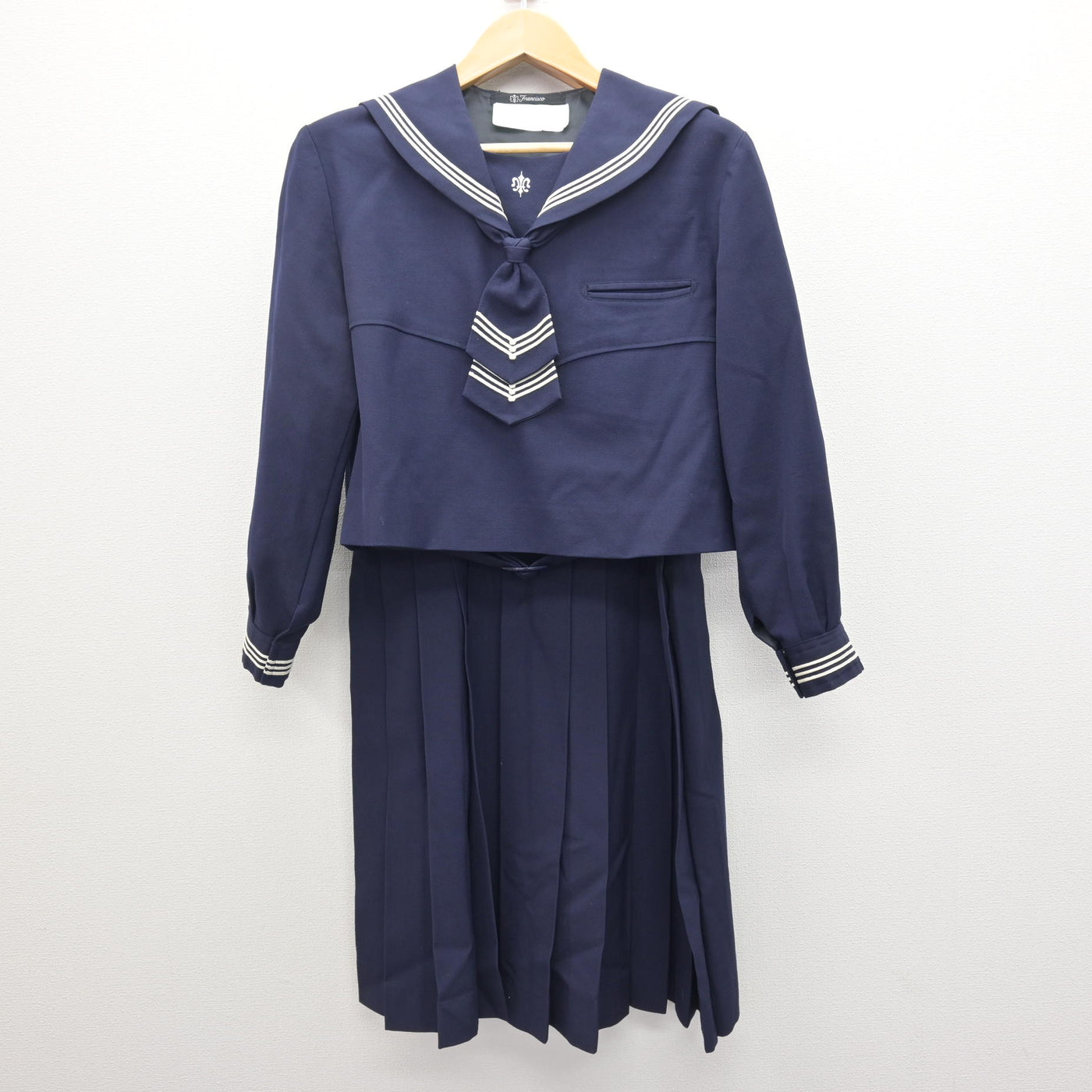 中古】北海道 函館白百合学園高等学校 女子制服 3点 (セーラー服 