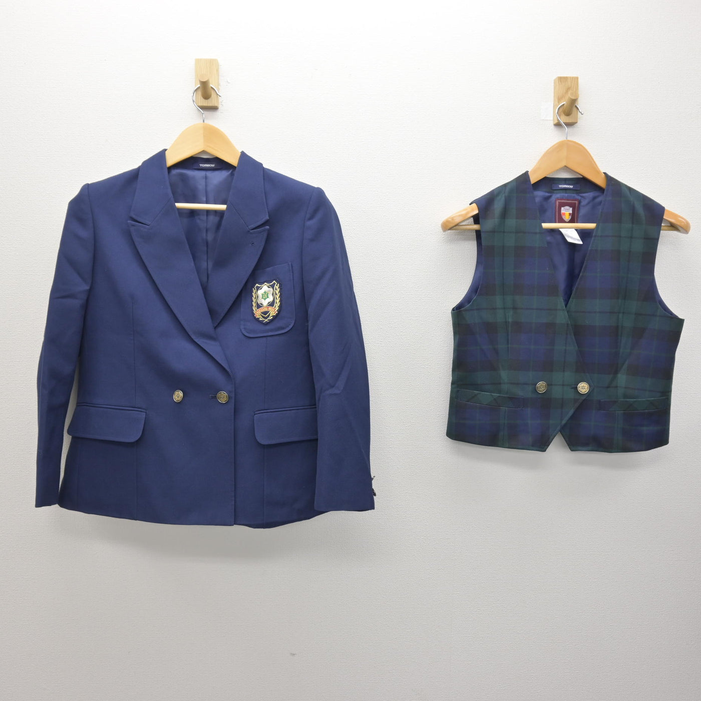 中古】神奈川県 中川西中学校 女子制服 5点 (ブレザー・ベスト 