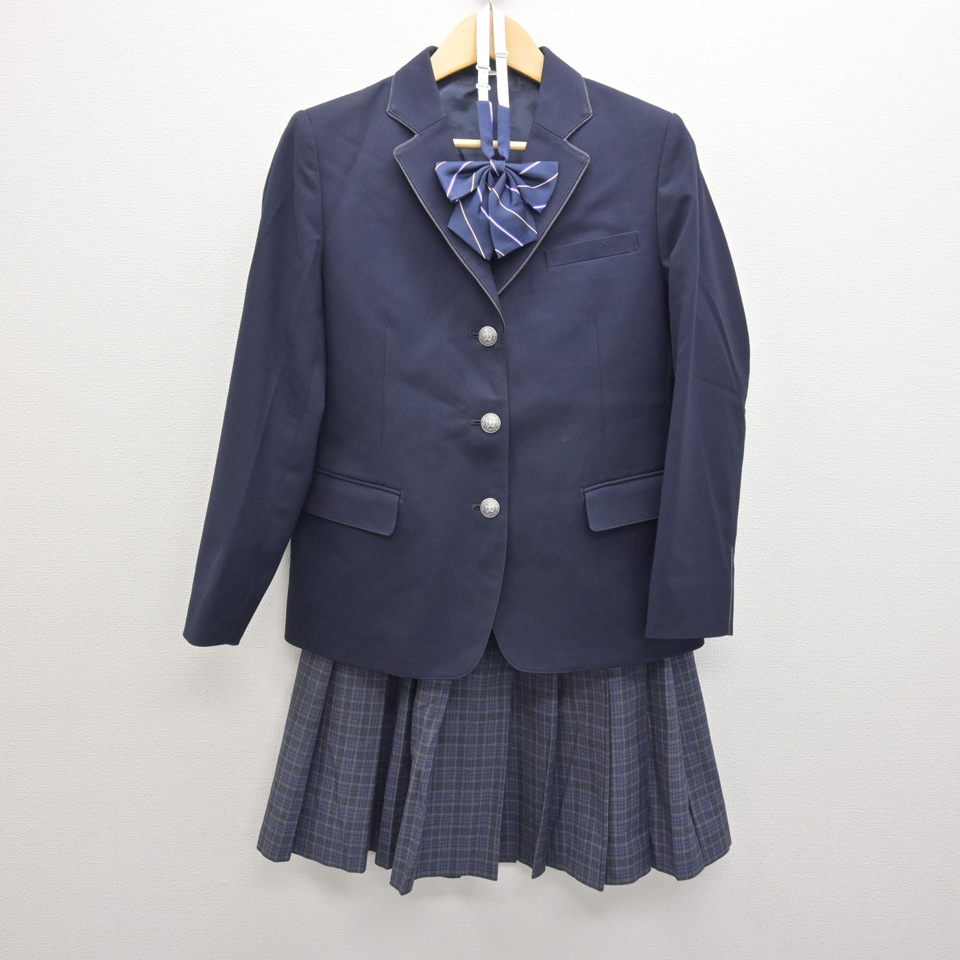 中古】岡山県 岡山中央中学校 女子制服 4点 (ブレザー・スカート