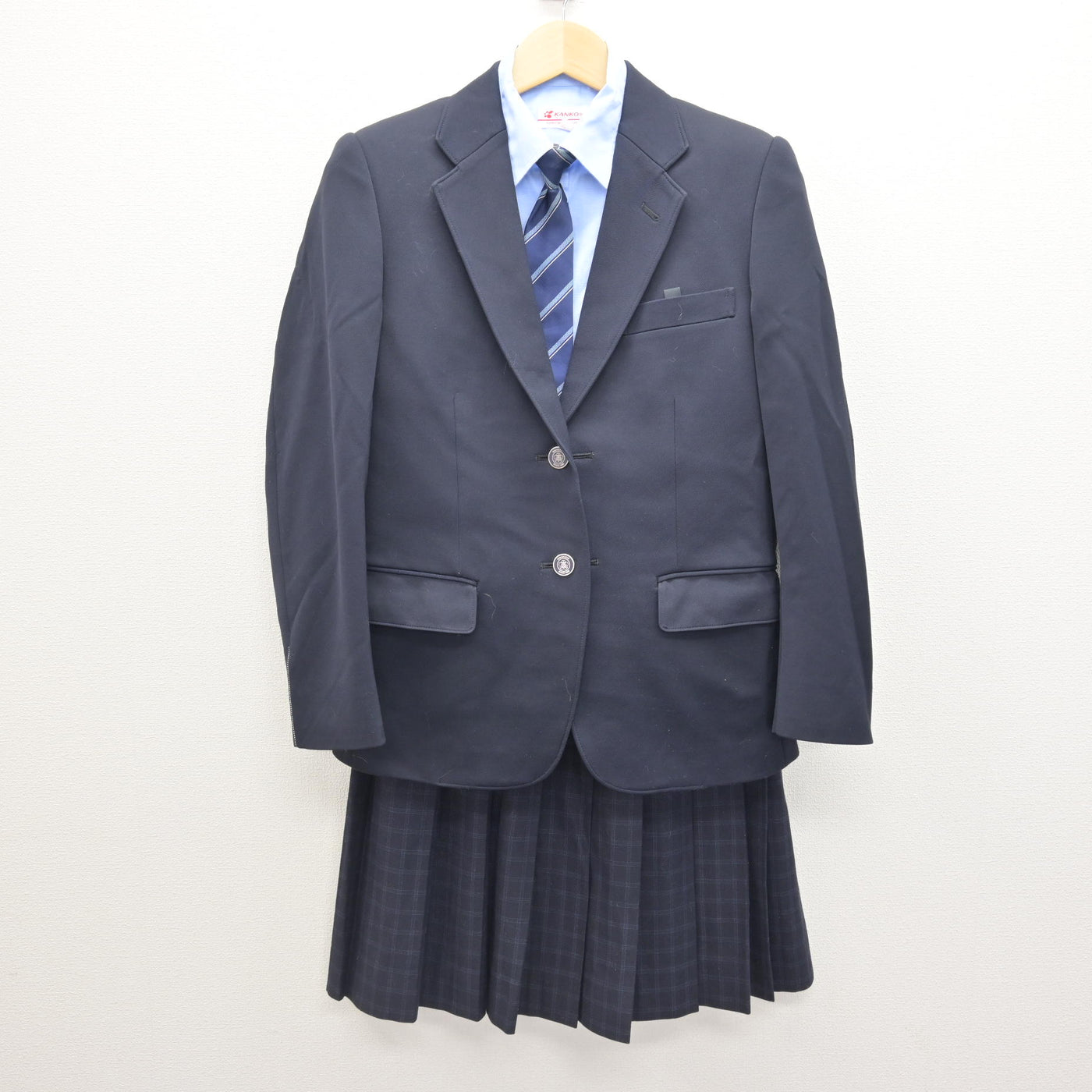中古】滋賀県 水口高等学校 女子制服 4点 (ブレザー・シャツ・スカート
