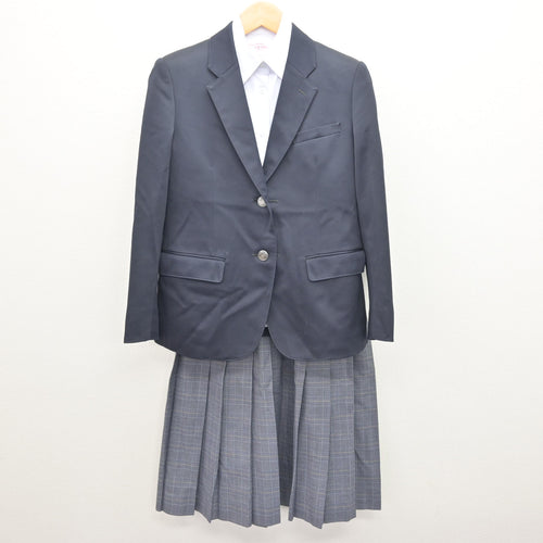 中古】北海道 新川西中学校 女子制服 5点 (ブレザー・ベスト・シャツ 
