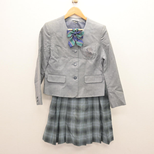 中古】千葉県 専修大学松戸中学校 女子制服 3点 (ブレザー・スカート
