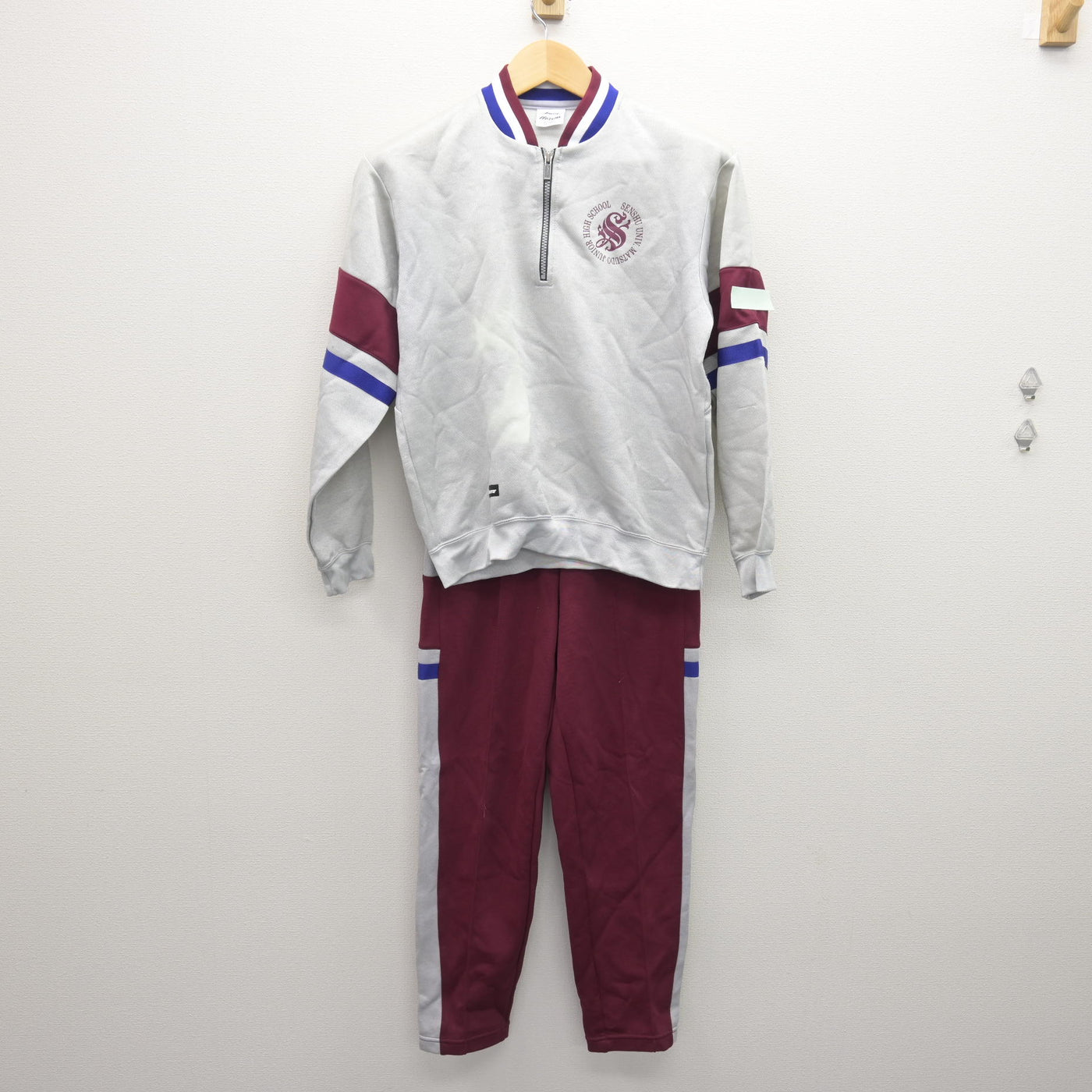 中古】千葉県 専修大学松戸中学校 女子制服 2点 (ジャージ 上 