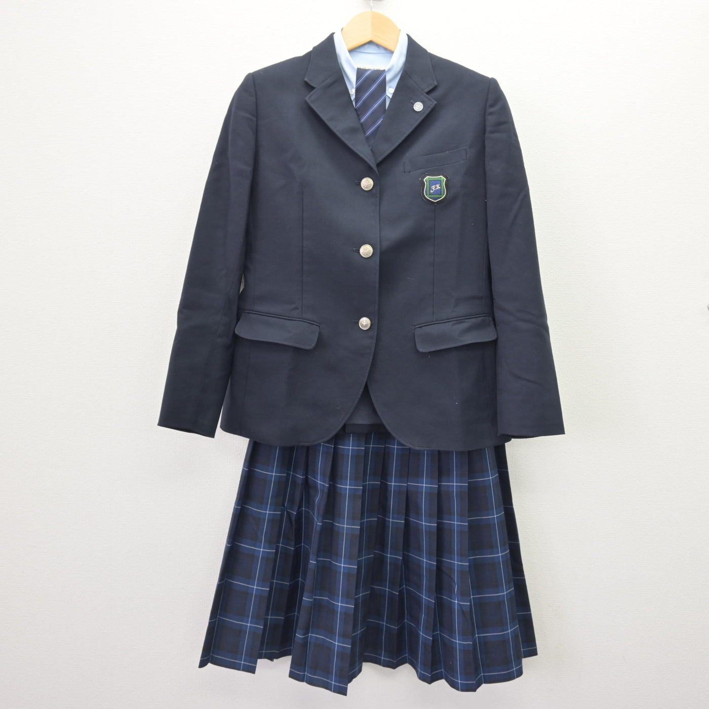 中古】福岡県 福岡講倫館高等学校 女子制服 6点 (ブレザー・ニット 
