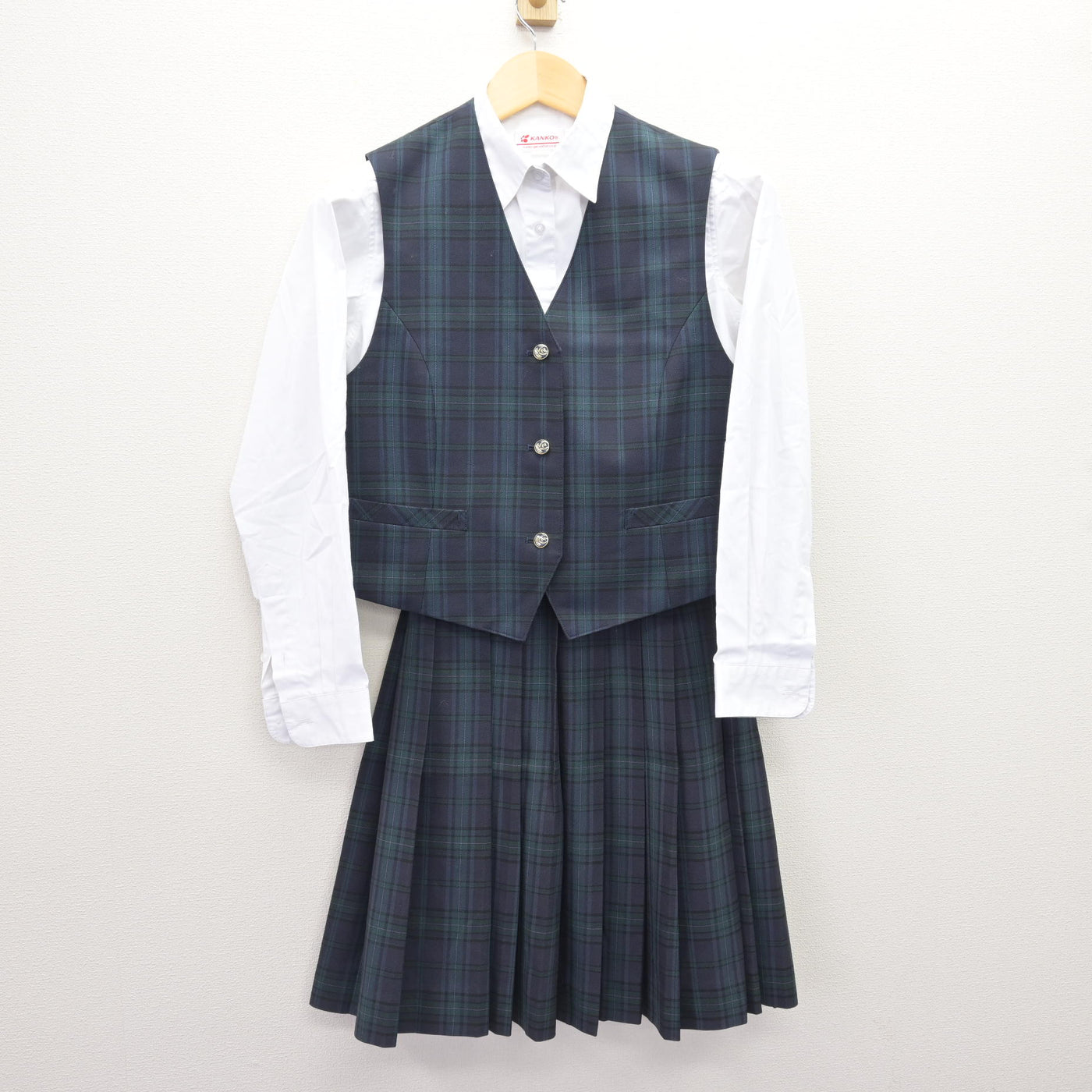 中古】神奈川県 桐光学園中学校・高等学校 女子制服 3点 (ベスト 