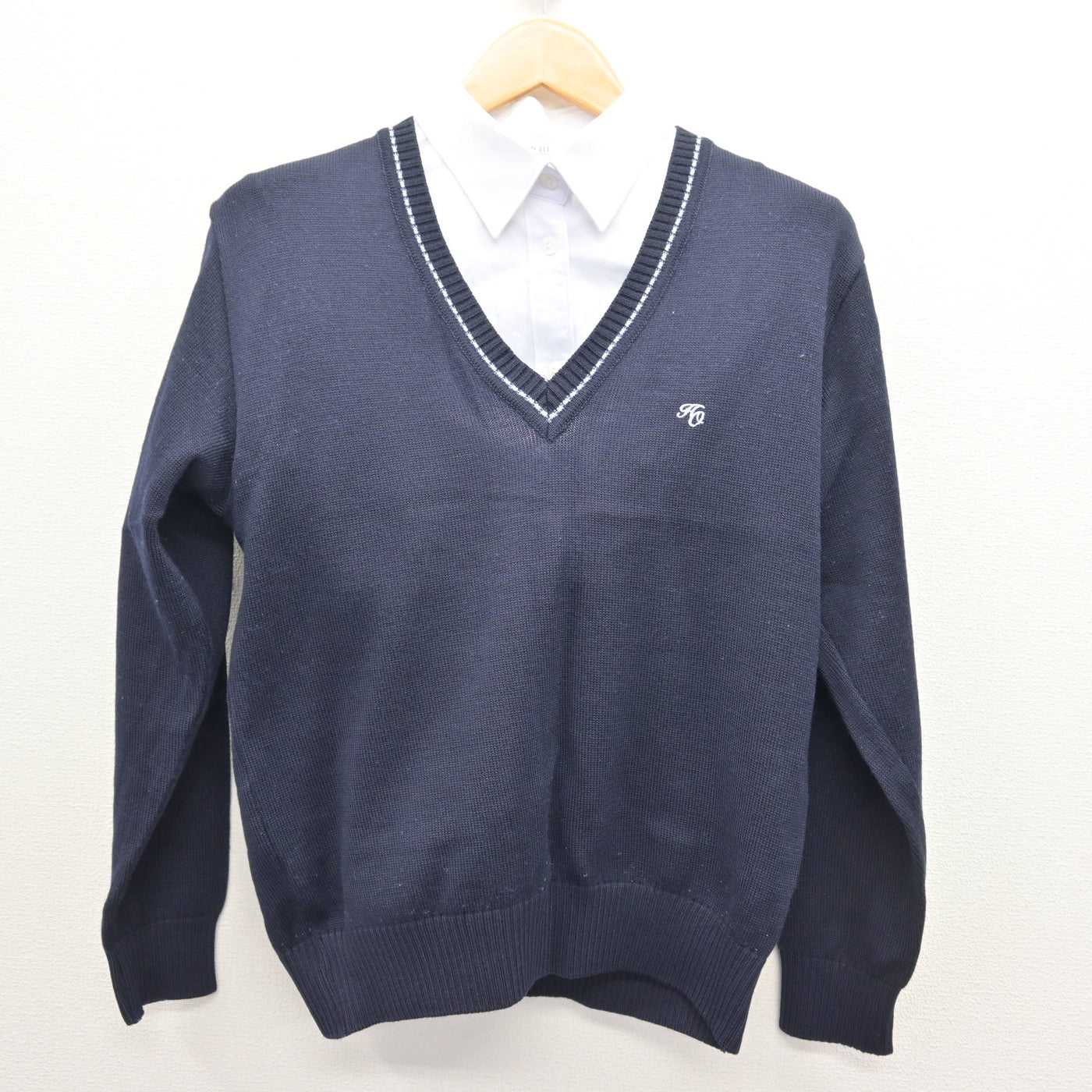 中古】大阪府 東大谷高等学校 女子制服 2点 (ニット・シャツ) sf125167