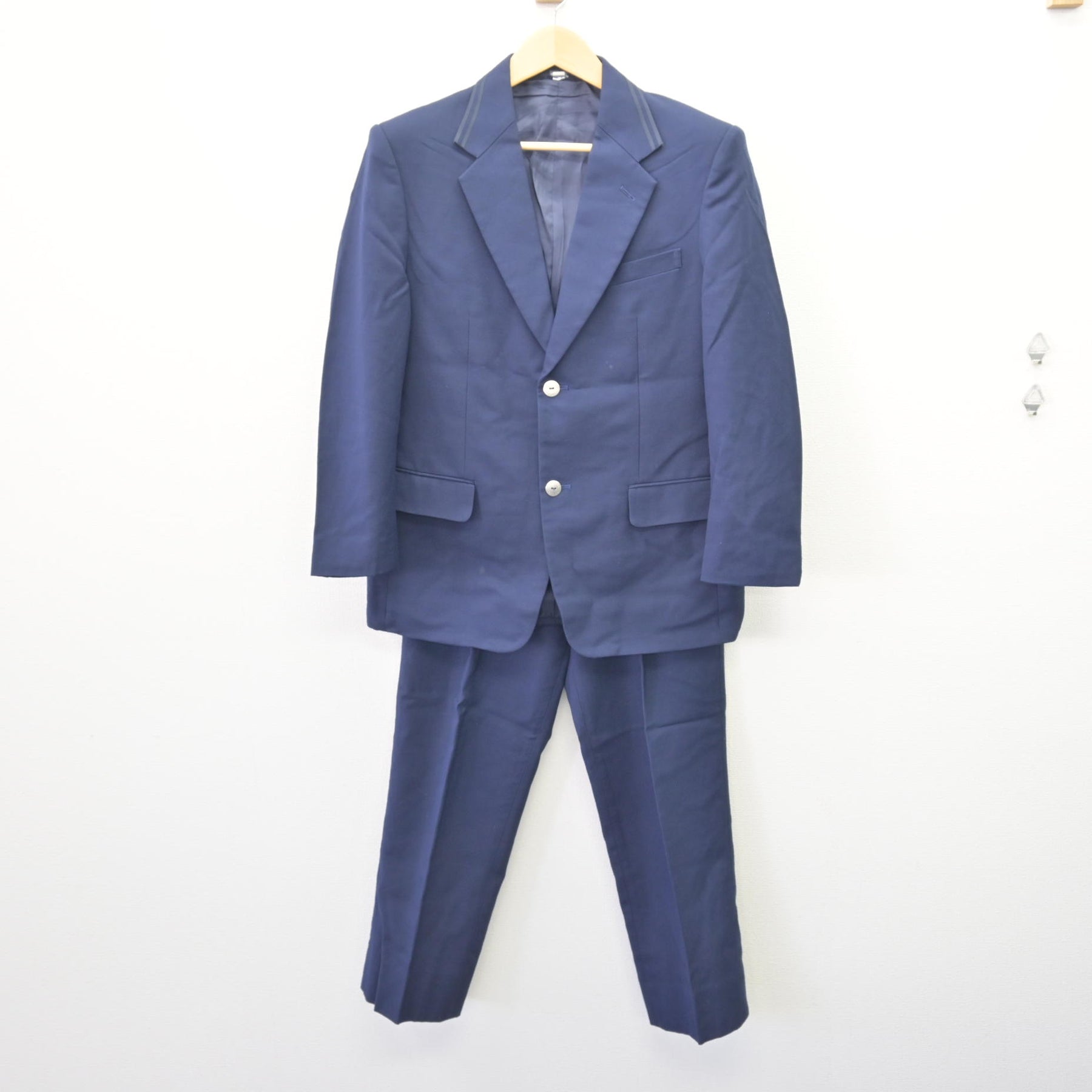 中古】広島県 広島なぎさ高等学校 男子制服 4点 (ブレザー・ズボン