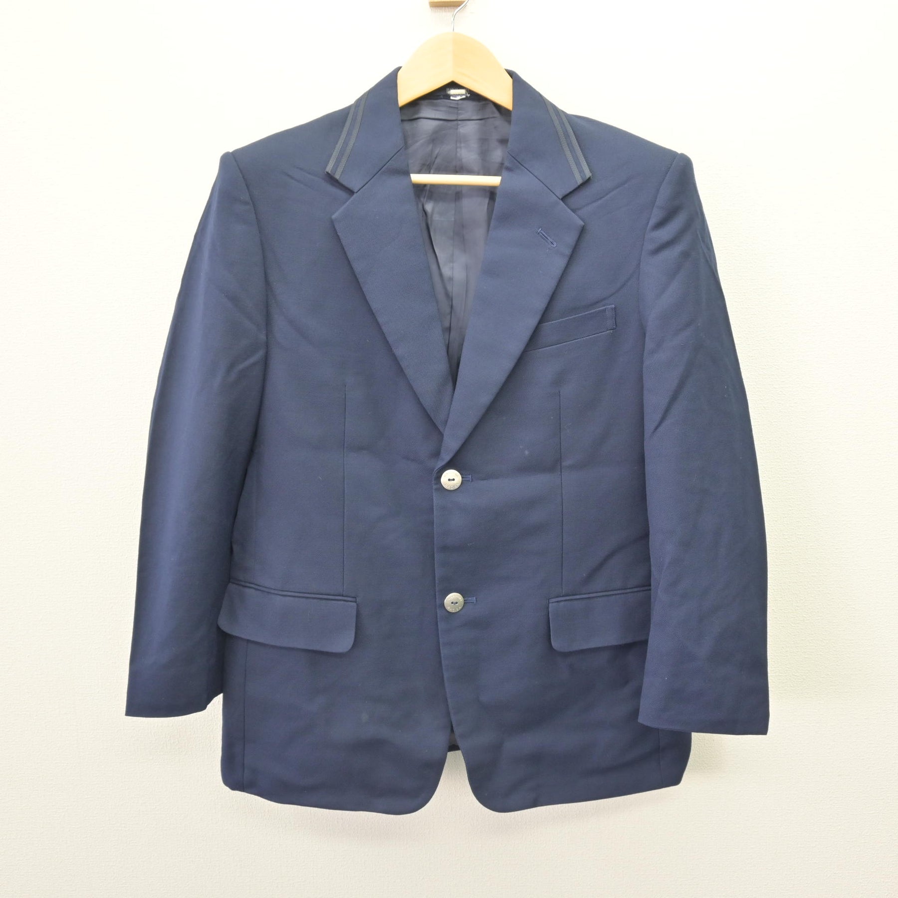 中古】広島県 広島なぎさ高等学校 男子制服 4点 (ブレザー・ズボン
