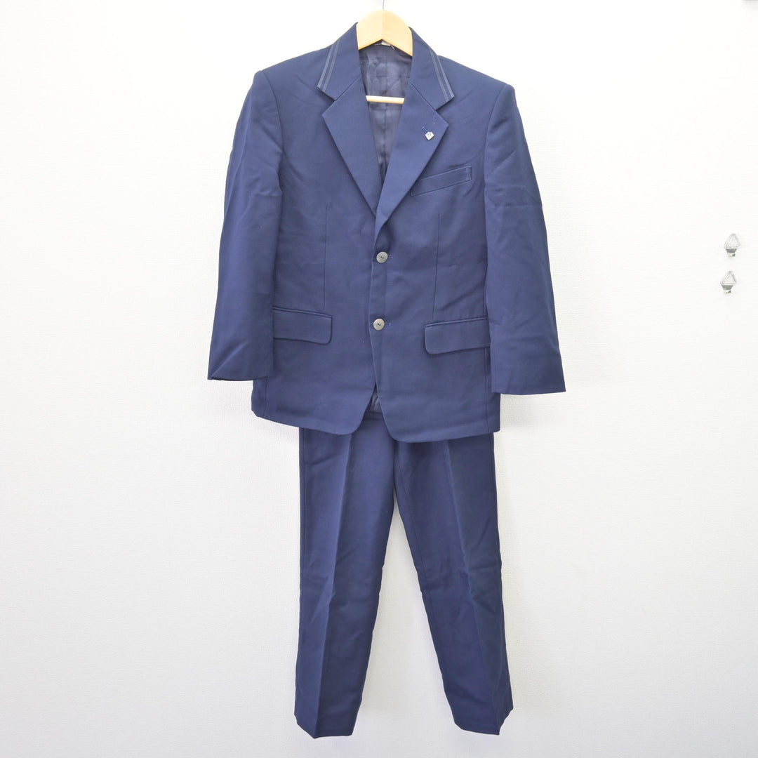 中古】広島県 広島なぎさ高等学校 男子制服 4点 (ブレザー・ズボン 