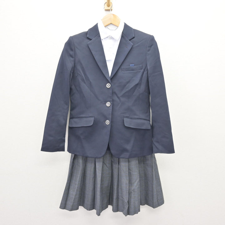 中古】福岡県 北九州市内中学校標準服 女子制服 3点 (ブレザー・シャツ 