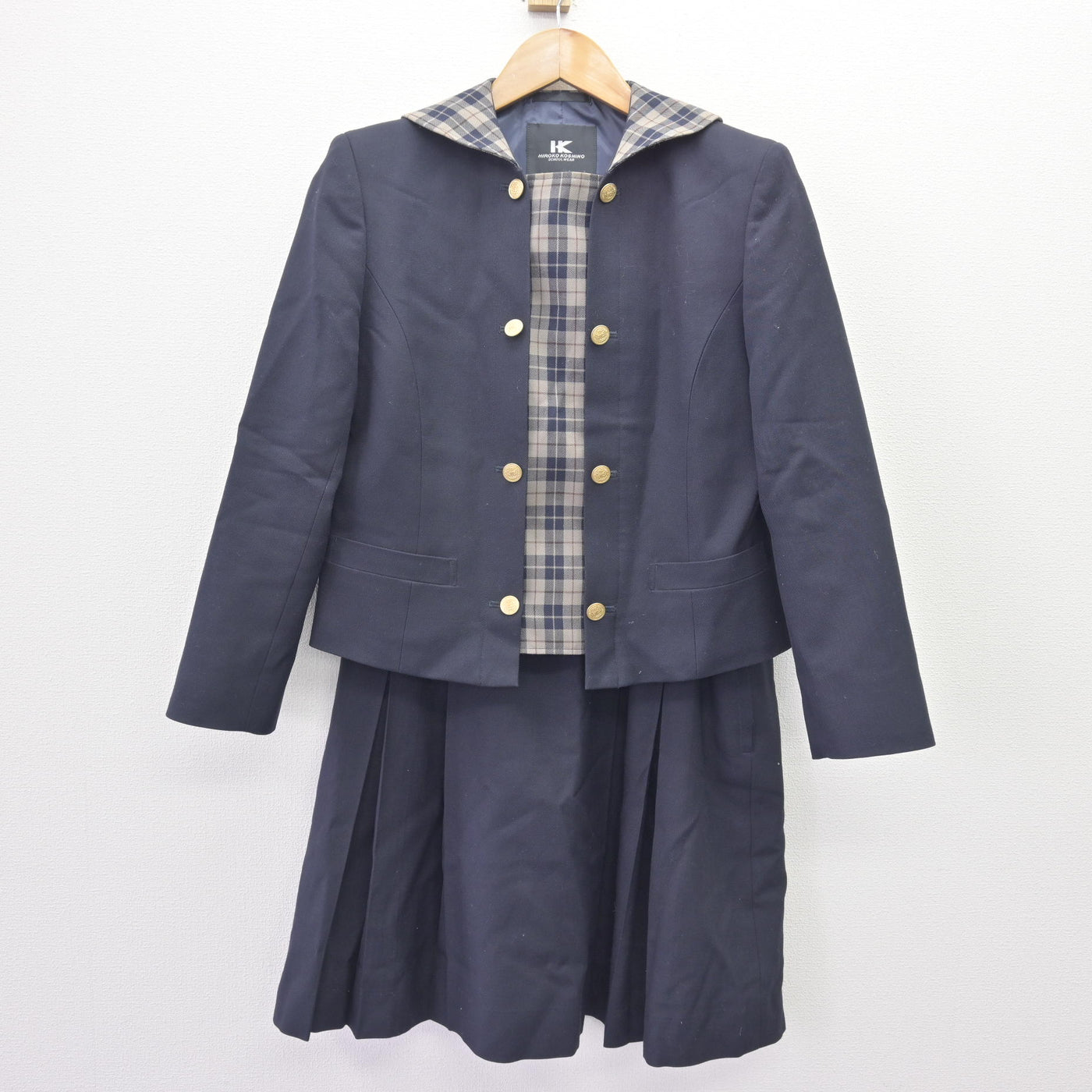 中古】岡山県 明誠学院高等学校 女子制服 2点 (ブレザー・スカート 