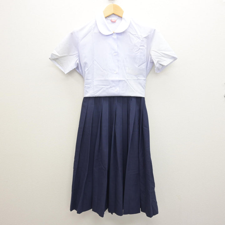 中古】兵庫県 広畑中学校 女子制服 2点 (シャツ・スカート) sf125542 